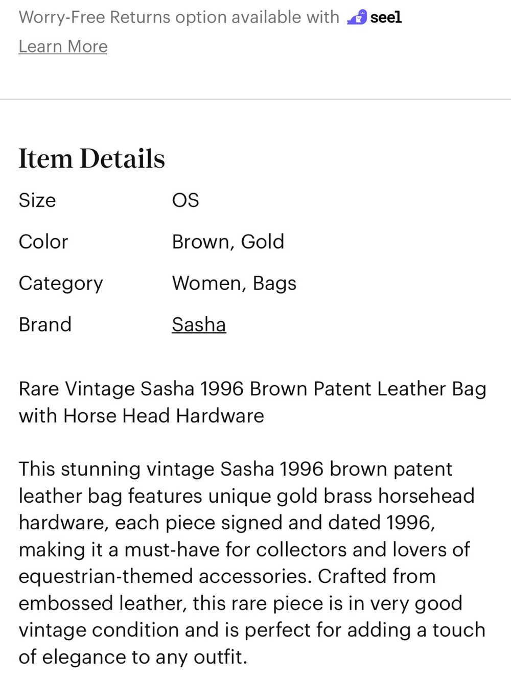 Rare vintage Sasha purse with gold panther/jaguar hardware - Picture 7 of 15